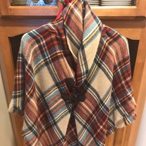 🌻Mixit plaid poncho